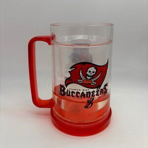 VTG NFL Tampa Bay Buccaneers Football Flag Logo Plastic Collectible Clear Mug